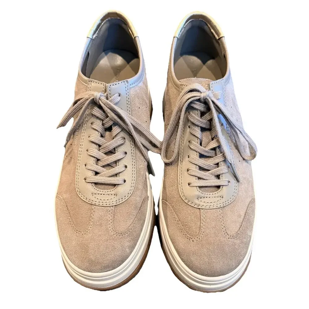 MICHAEL Michael Kors Hayes Platform Gray Leather Sneakers Women's Size 10M NWT